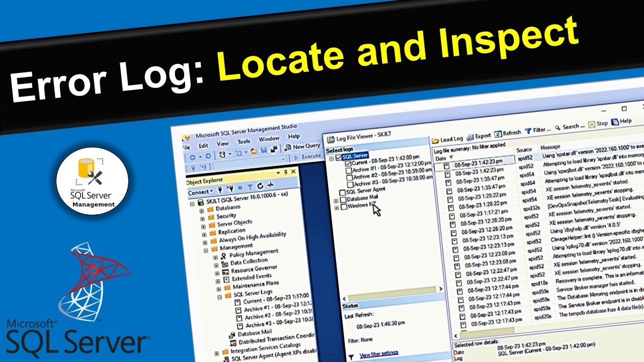 How to Locate and Inspect Error logs in SQL Server | Error logs Location in SQL Server