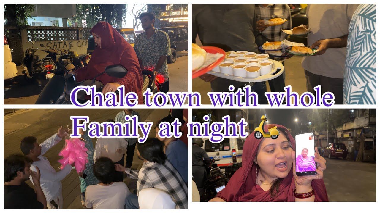 Chale Town with whole Family at Night 🛵