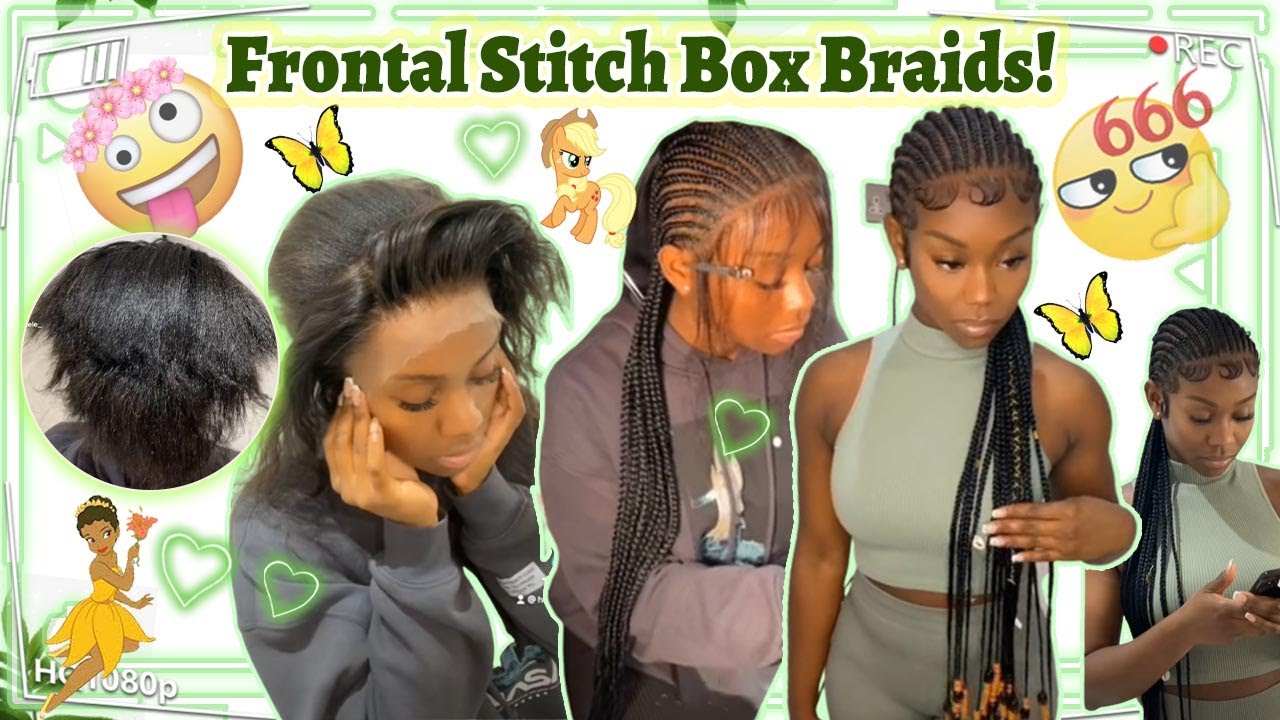 🥵How To Install Frontal Braids l Feedin Braids l Stitch Braids l Box Braids #ULAHAIR