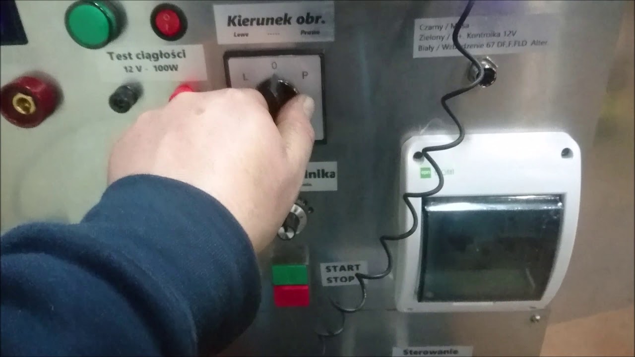 Stół probierczy, stanowisko do testowania alternatora i rozrusznika nr. 1( prototyp)