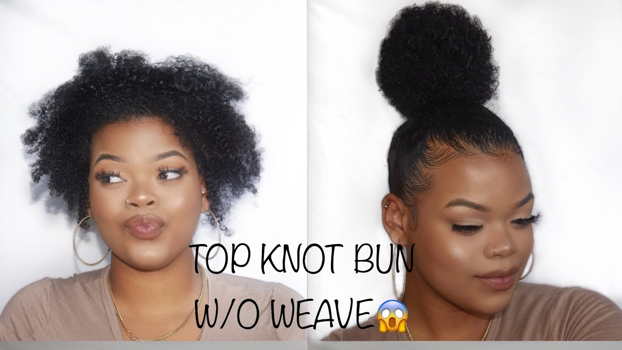 Top Knot Bun on Short Natural Hair | Safiya Bae
