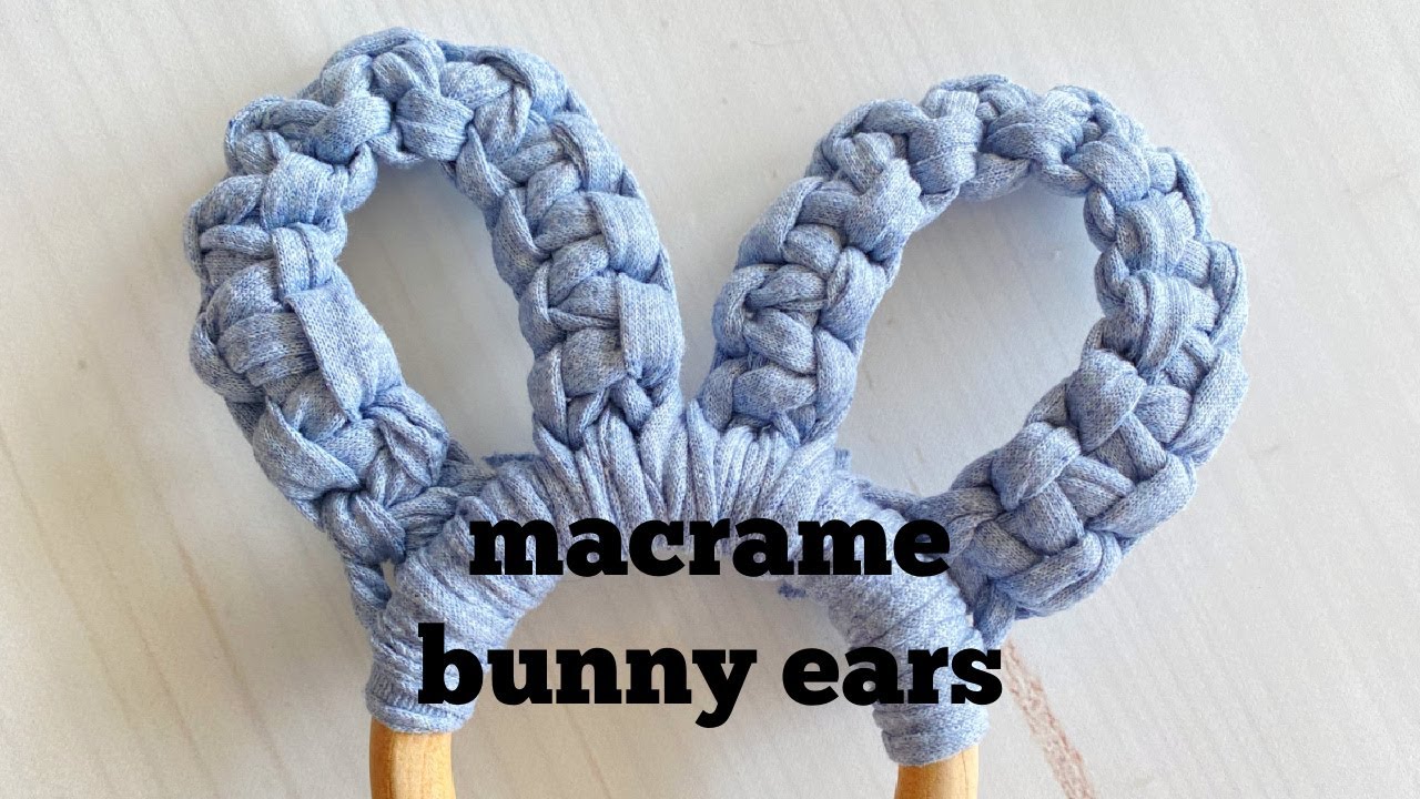 macramé bunny ears on ring
