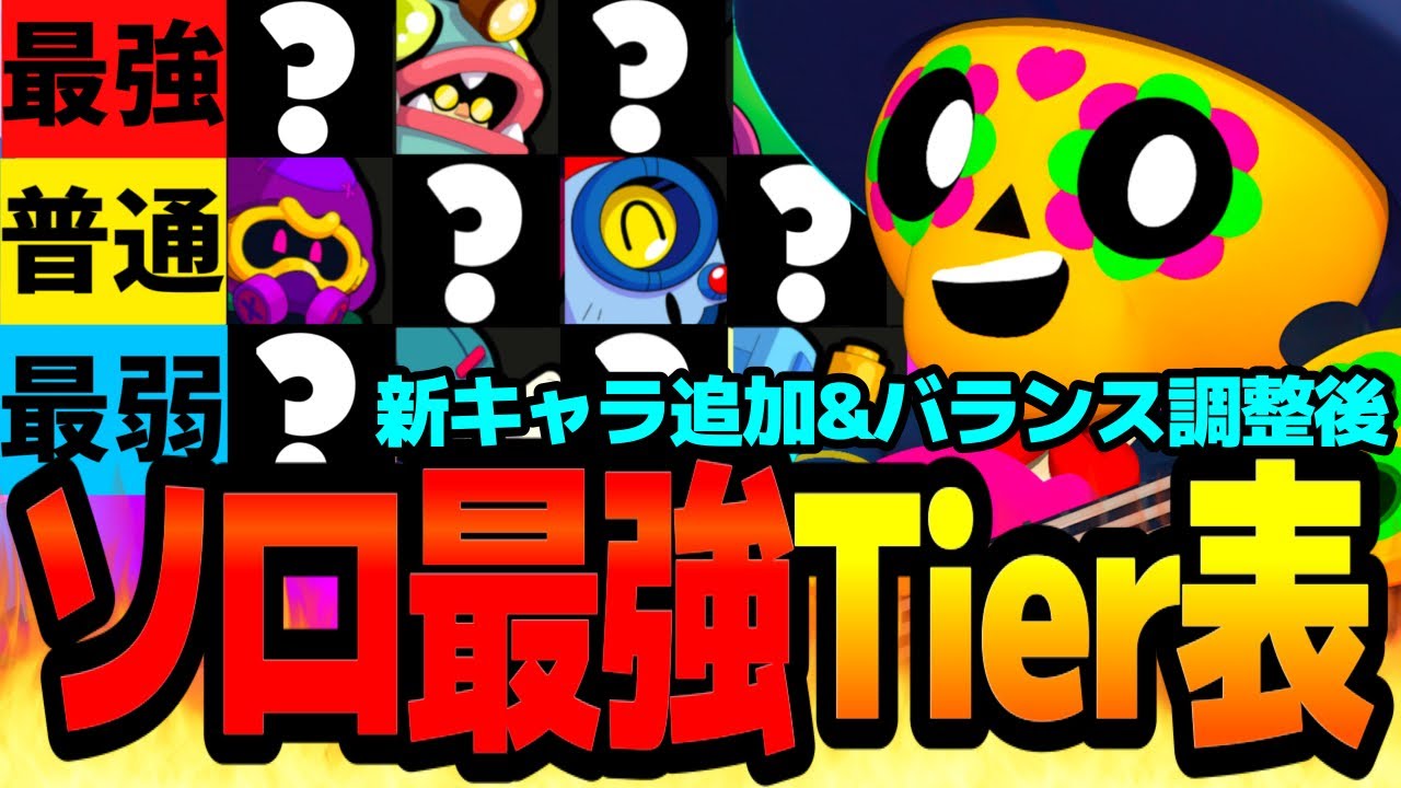 【ブロスタ】大型バランス調整＆新キャラ追加後！最新版ソロ最強キャラTier表！【最強キャラ】【初心者必見】【ソロバトロワ】