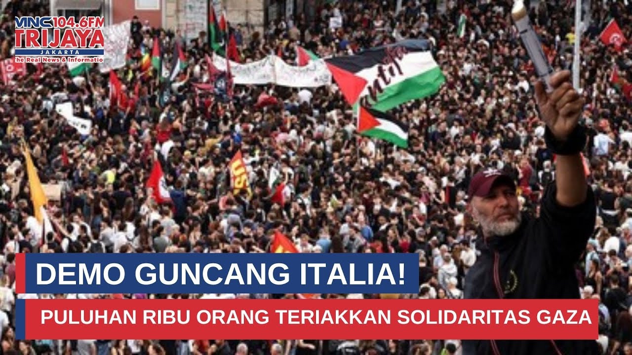 Lautan Manusia Penuhi Jalanan Italia, Suara Gaza Menggema di Eropa