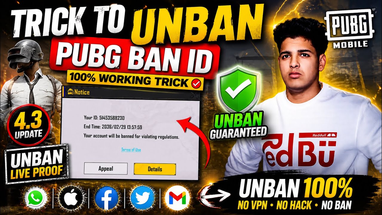 Best Trick 😍Unban (10 Years Ban) ID - How to unban Pubg Mobile Account