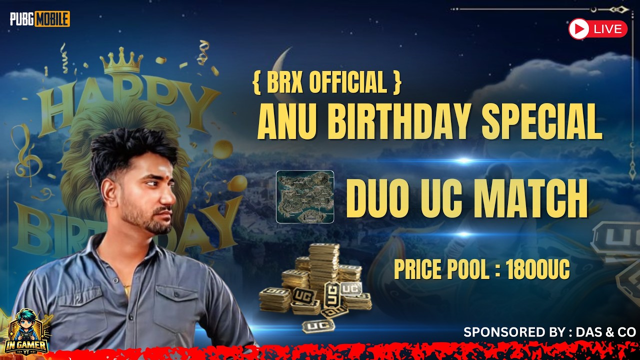 PUBG DUO ROOM MATCH | BRX OFFICIAL ANU BIRTHDAY || PUBG TAMIL STREAMER IN GAMER YT 🇱🇰    #pubgmobile