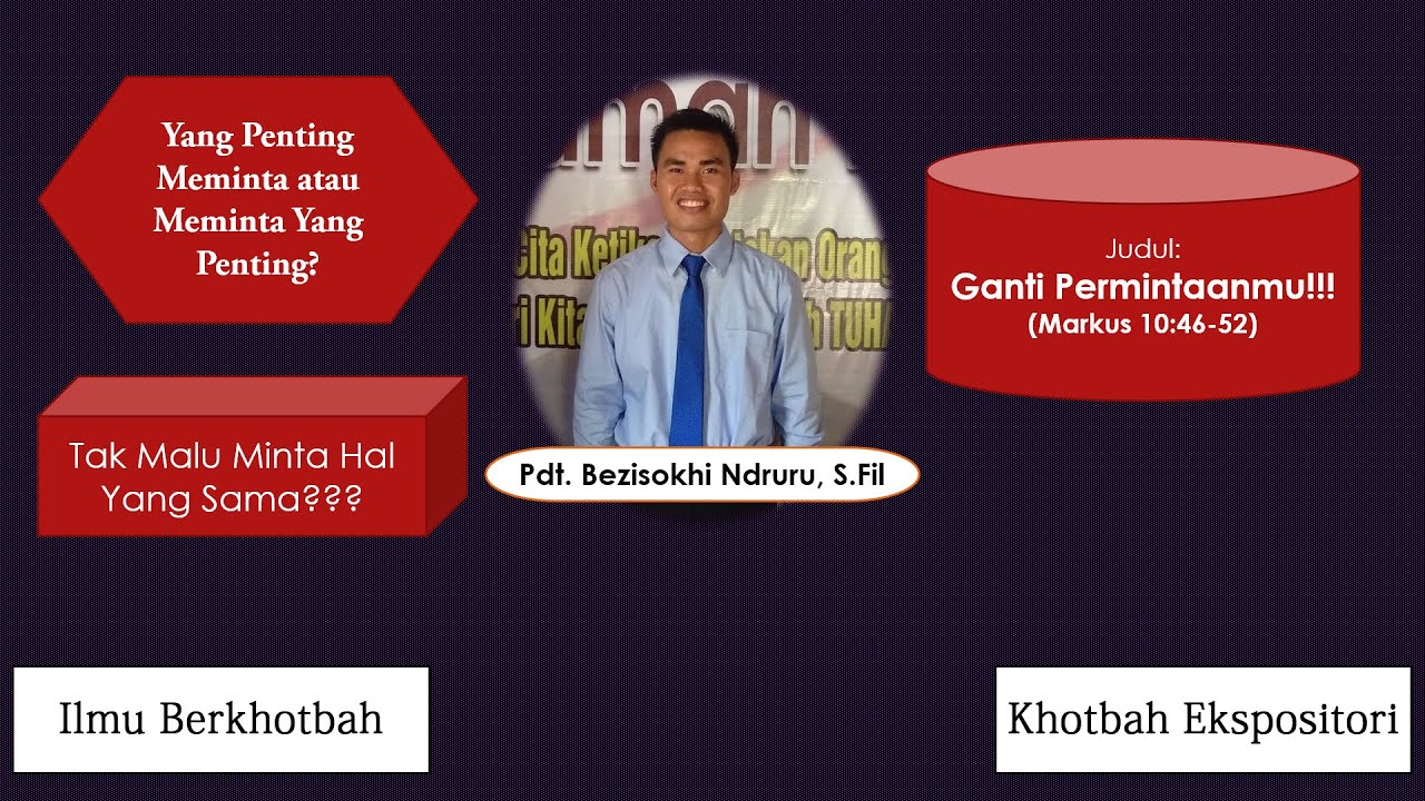 Khotbah Ekspositori - Ganti Permintaanmu!! (Markus 10:46-52).