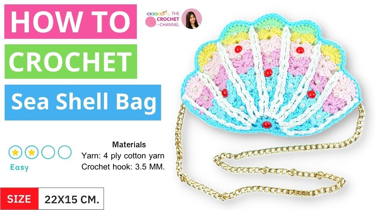 How to crochet Beautiful DIY Sea Shell Bag Free Pattern Tutorial The Perfect Gift (English US Term)