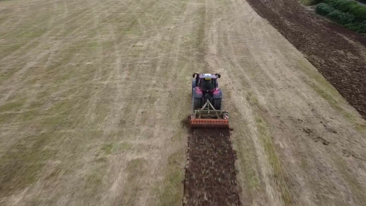 Rye stubble cultivation Full HD 1080p