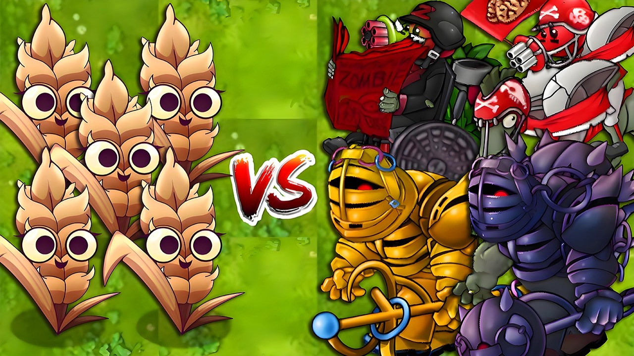 PVZ Fusion 3.4 Challenge - 5 Barley Plants Fusion vs All Zombies x30 - Who Will Win?