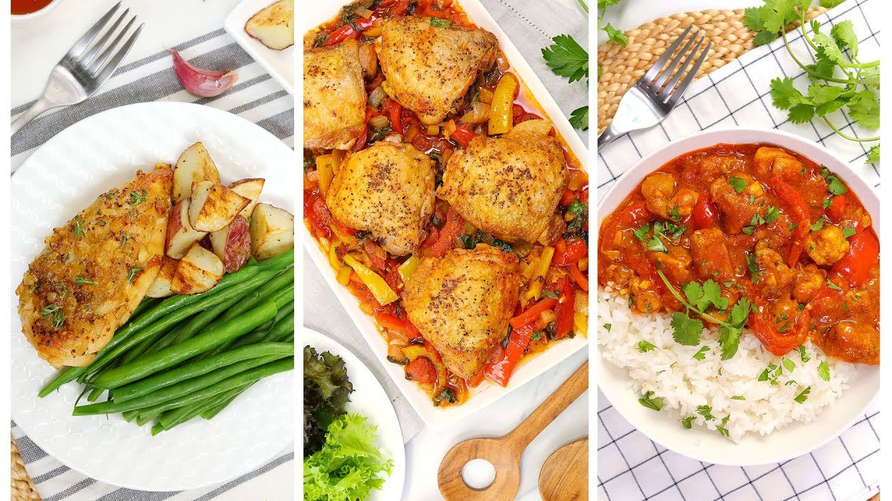 3 Easy Chicken Dinner Recipes | Quick + Healthy Weeknight Dinner Recipes