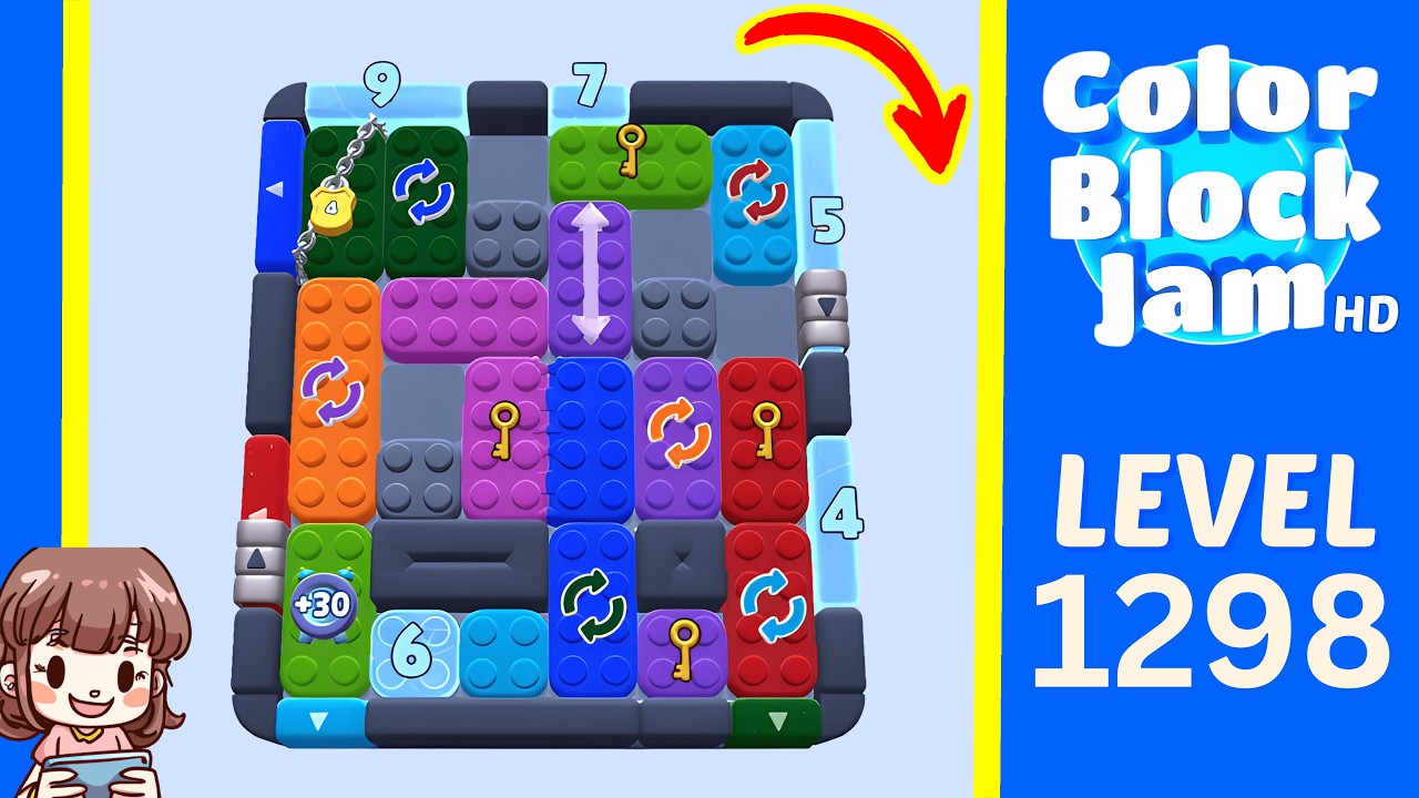 Color Block Jam Level 1298 Solution Walkthrough