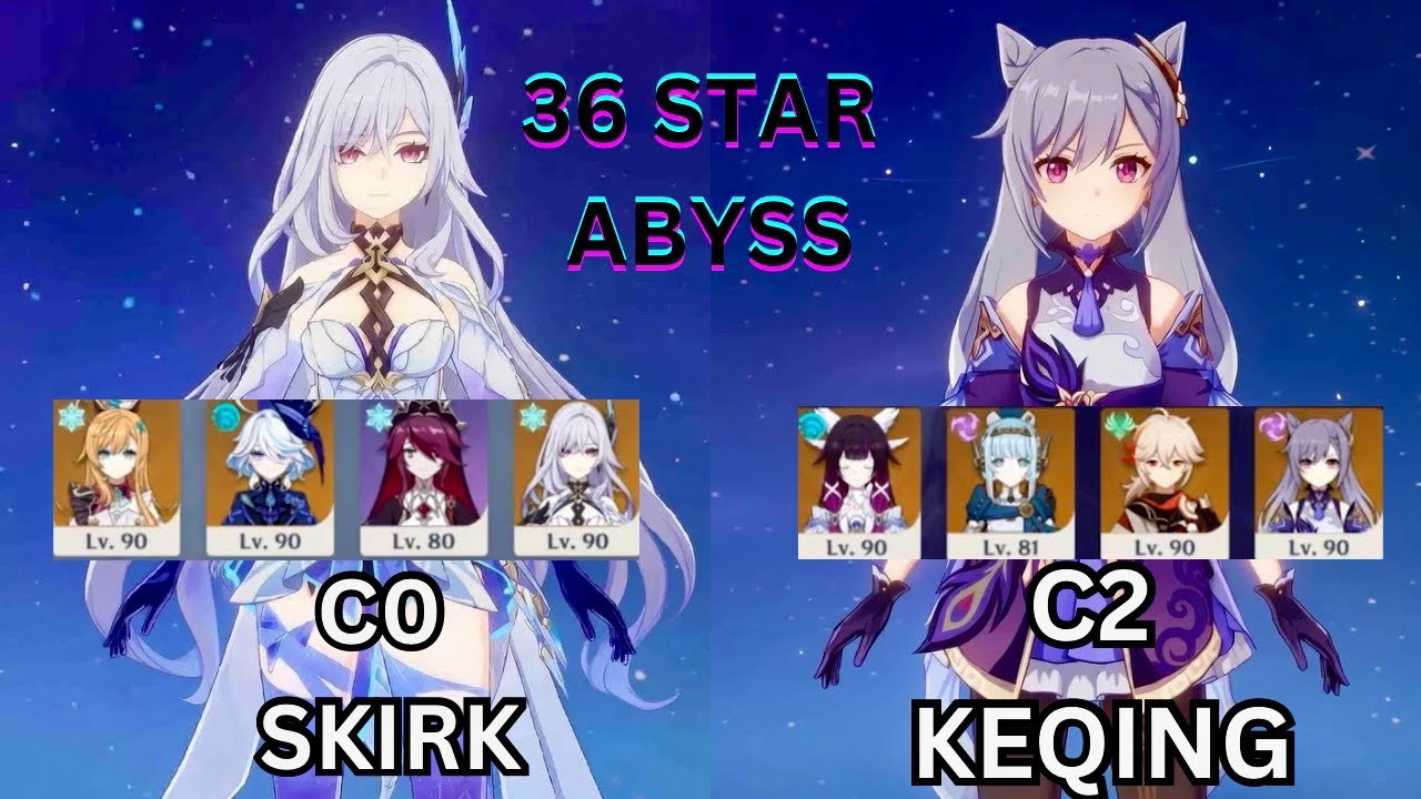 C0 Skirk Freeze & C2 Keqing Lunar Charged | Spiral Abyss 36★ | Genshin Impact