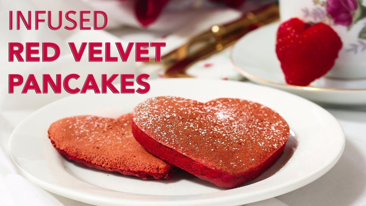 Red Velvet Heart Pancakes - Infused Food How To - Magicalbutter.com