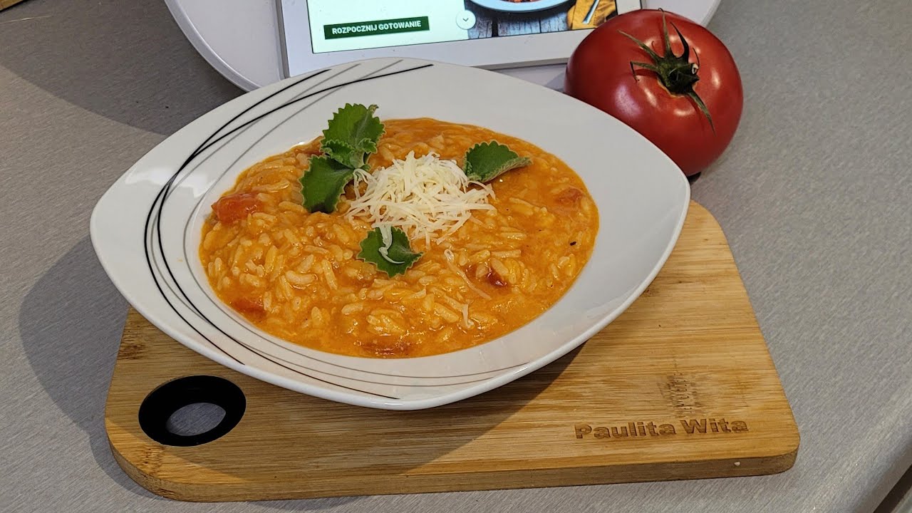 Szybki obiad na upały RISOTTO ZE ŚWIEZYMI POMODORAMI. Thermomix Tm6 Tm5 Paulita Wita