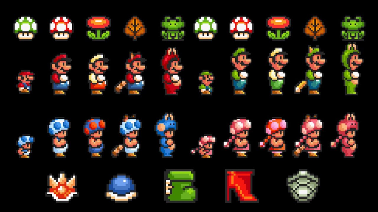 Super Mario Maker 2 (All-Stars Mod) - All SMB3 Power-Ups Characters