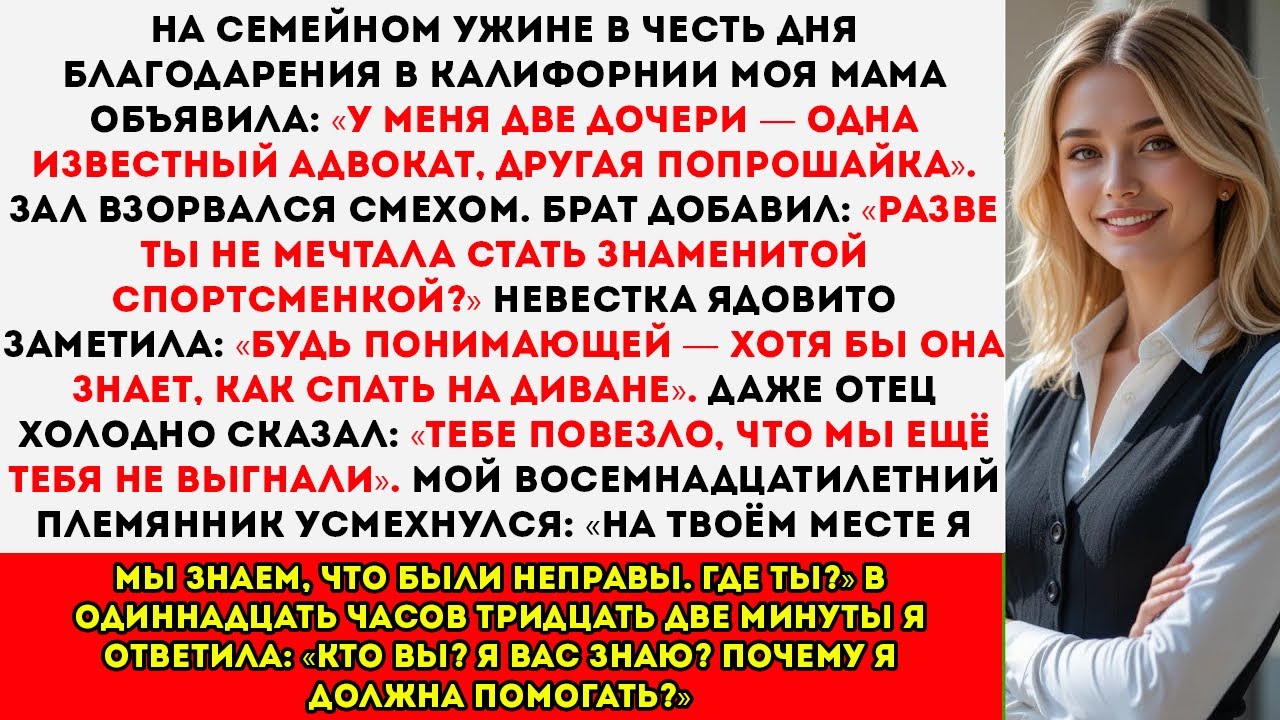 На нашем ужине в День благодарения мама объявила 