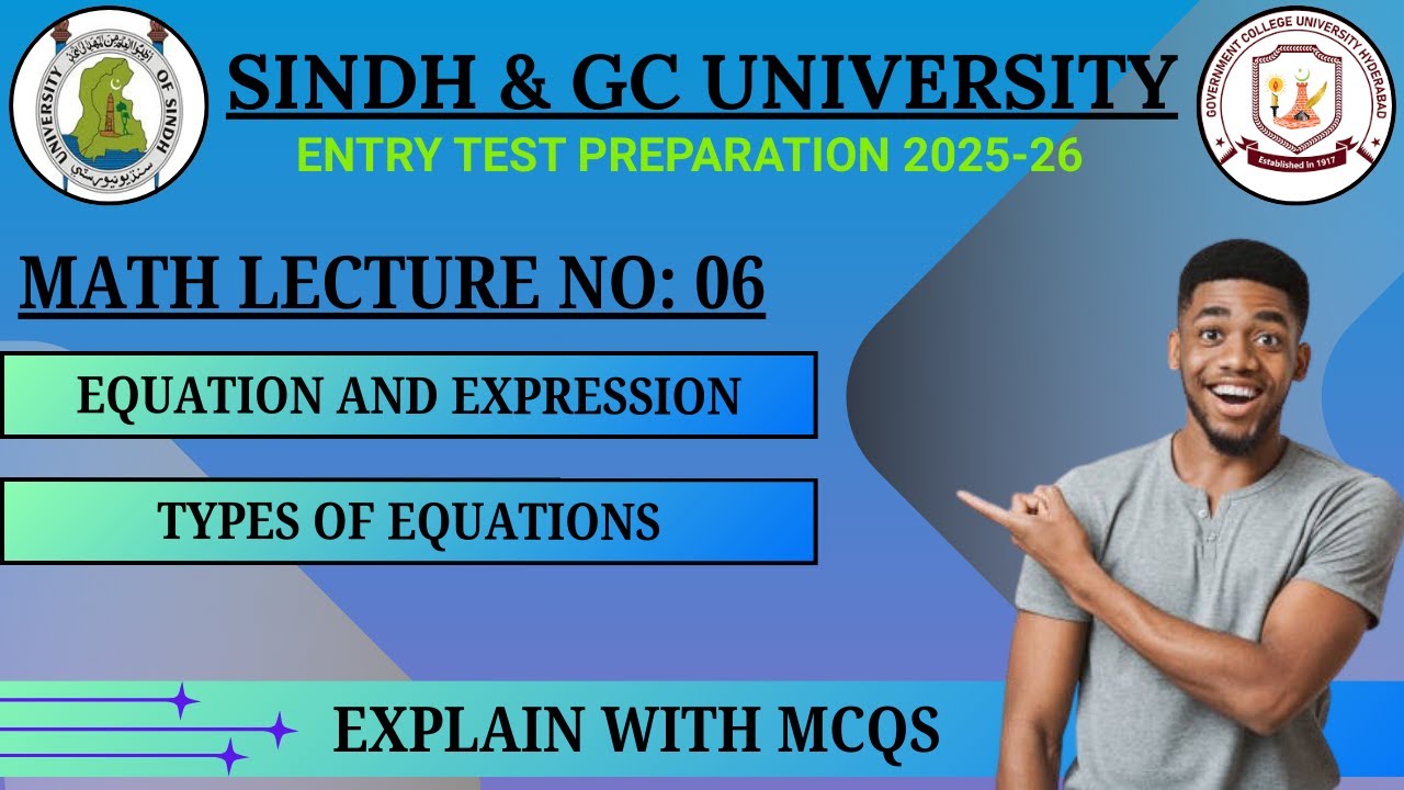 Sindh University Jamshoro & GCU Hyderabad || Entry Test Preparation 2025-26 || Math Lecture No: 06