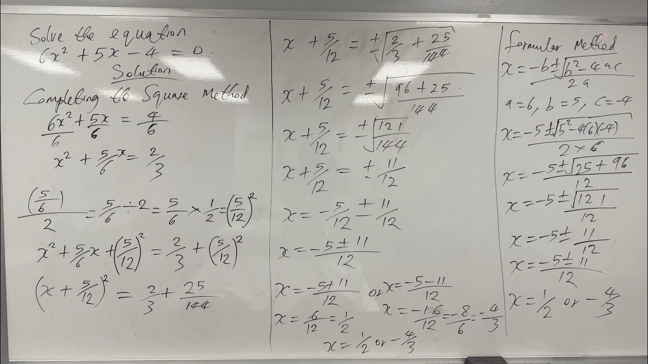 Completing The Square Method | Quadratic Equation |