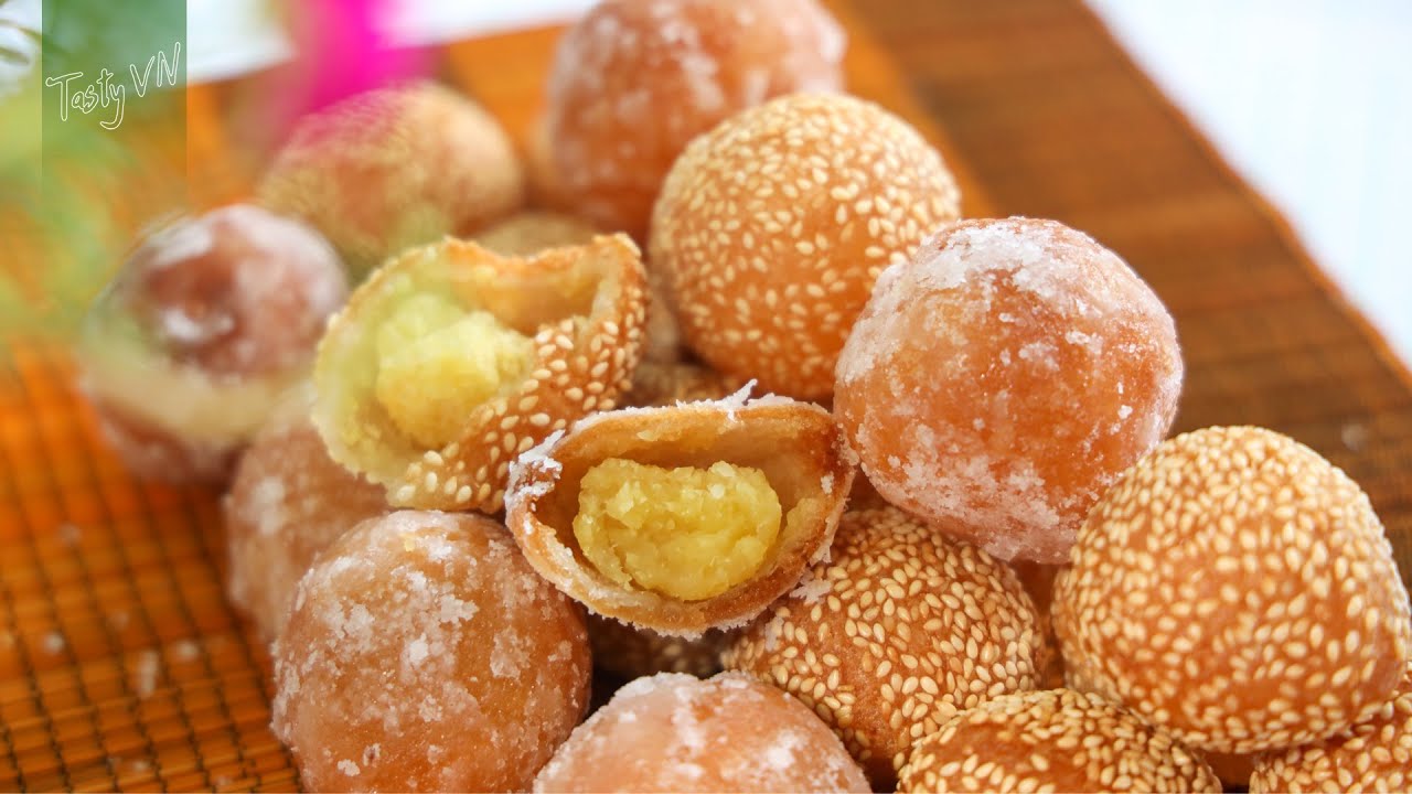 Cách làm BÁNH RÁN, Bánh Rán Đường Nhân Đậu Xanh ngon khó cưỡng, Bánh Cam món ăn tuổi thơ
