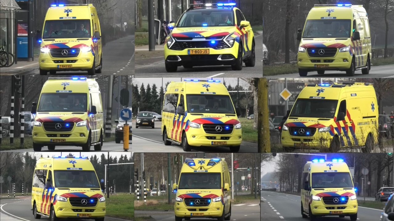(Dag Compilatie) Verschillende Ambulances en  Rapid Responder Met spoed in Eindhoven