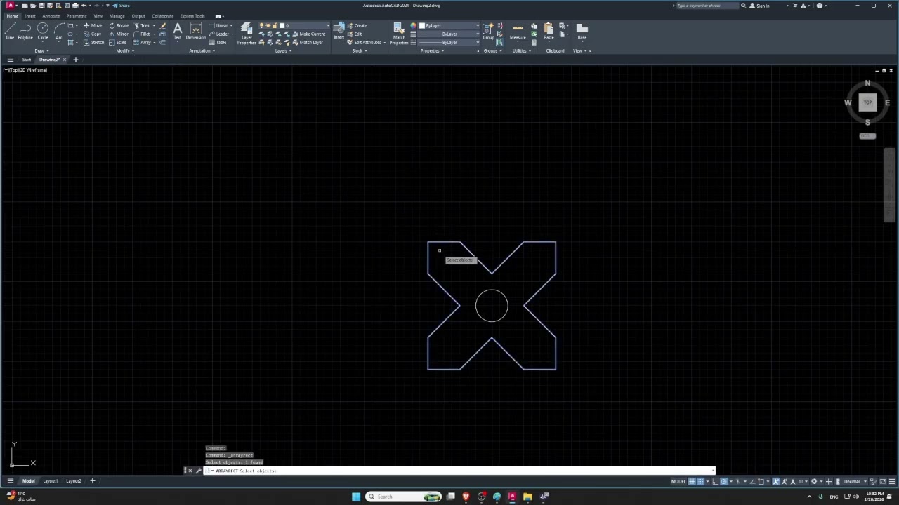 محاظرة رسم هندسي AutoCAD 