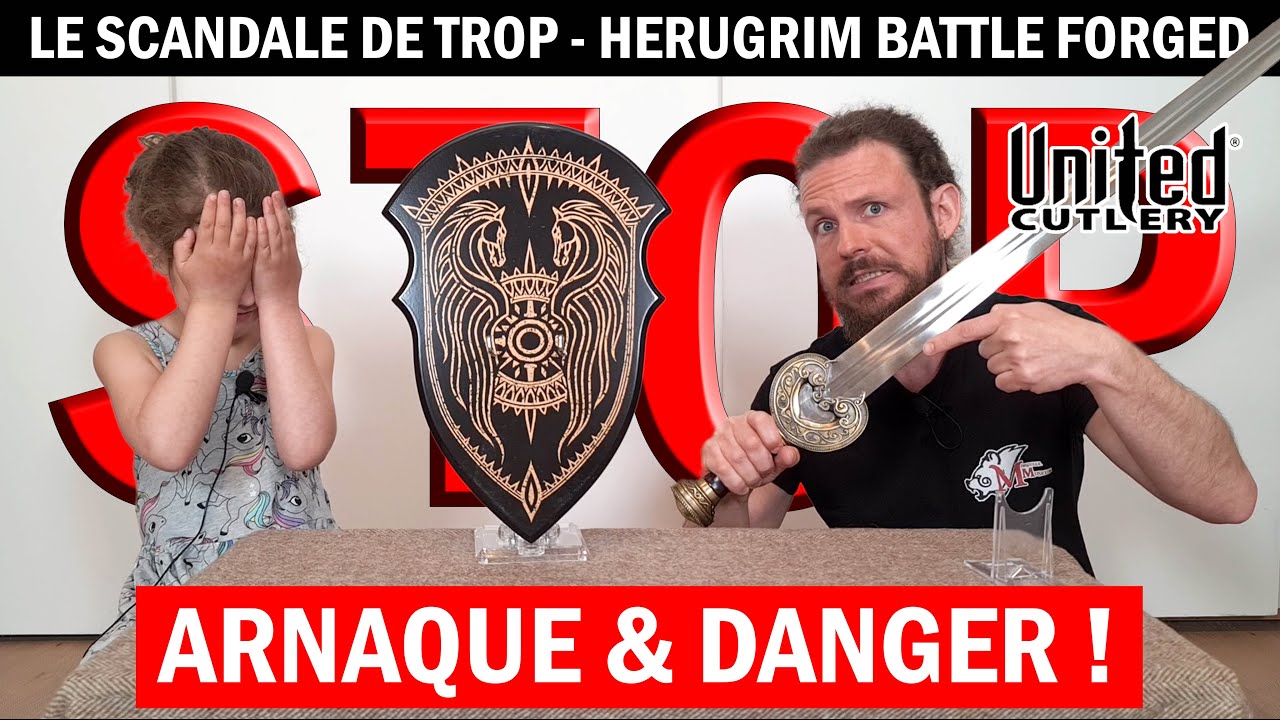 SCANDALE, ALERTE, DANGER, vous allez vous blesser avec l'épée HERUGRIM BATTLE FORGED  United Cutlery