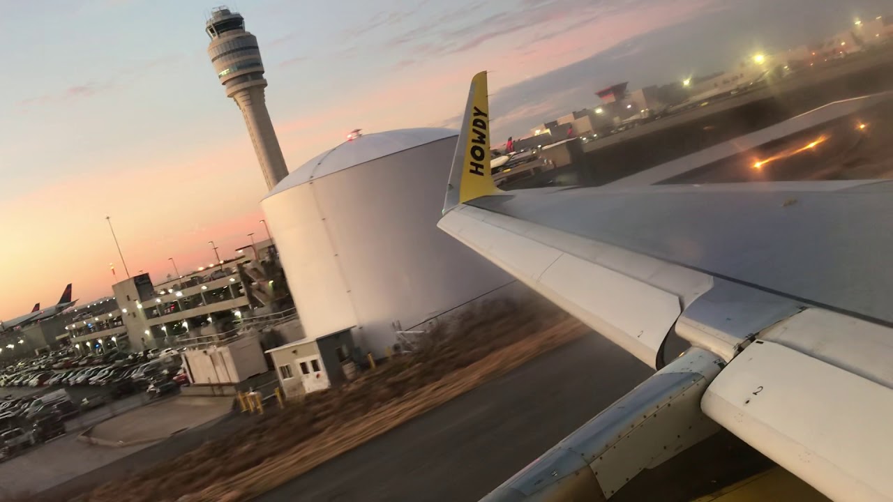 Pushback, Taxi And Takeoff from Atlanta Spirit A320