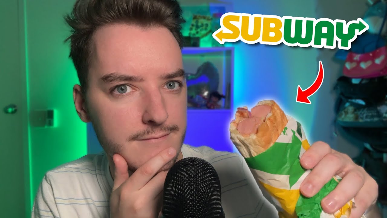 ASMR Subway Hotdog Mukbang