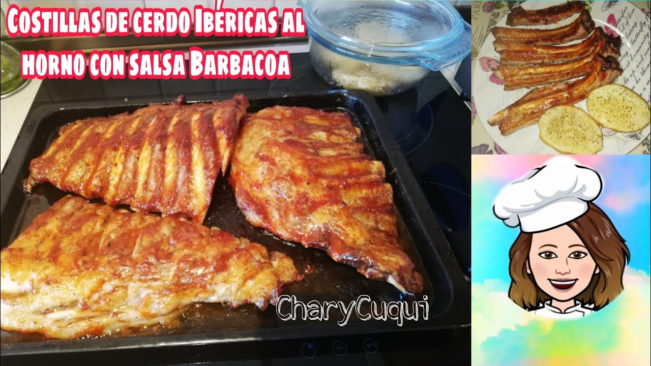 Costillas de cerdo Ibéricas al horno con salsa Barbacoa