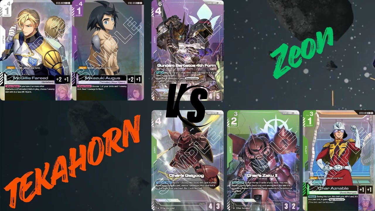 Tekahorn VS Zeon | Gundam Card Game GD02 Locals Gameplay