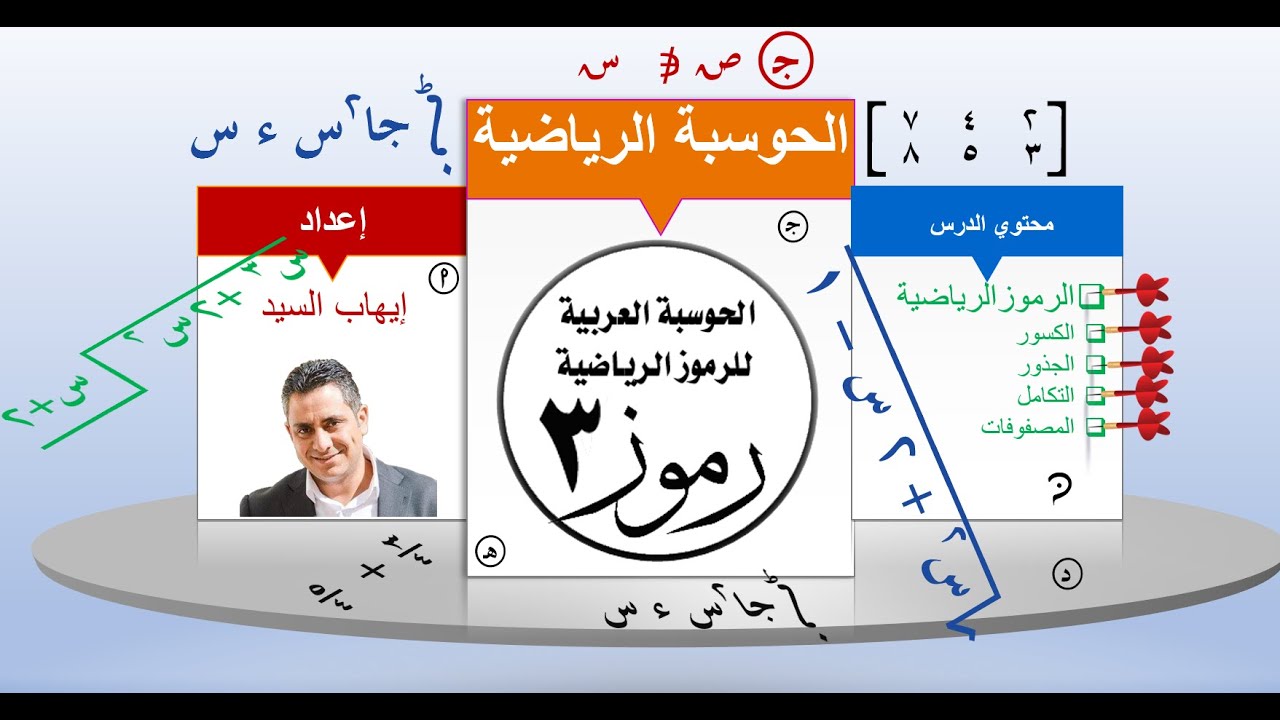 كتابة رموز الرياضيات / الحوسبة العربيه / خط الزلفي