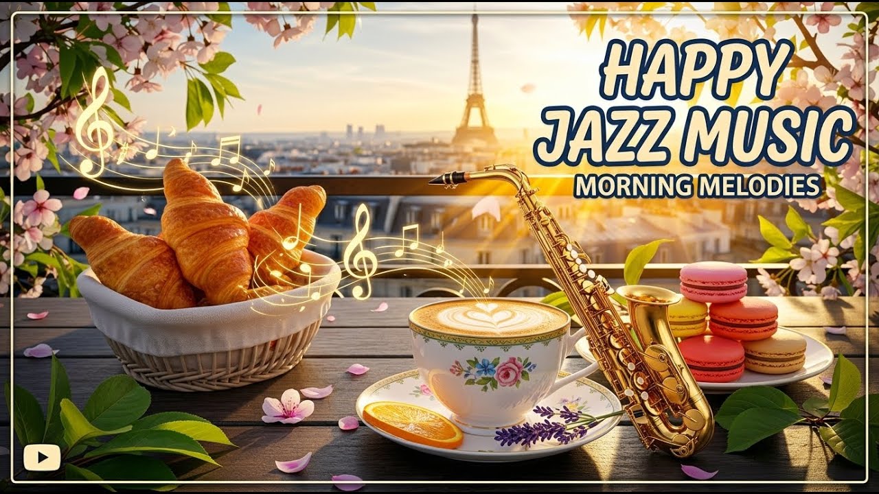 Happy Jazz Music ☕ Positive Morning at Spring Cafe Ambience with Gentle Bossa Nova for Great Moods