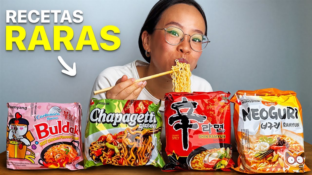 Probando 10 Recetas RARAS con Fideos Instantáneos 😋