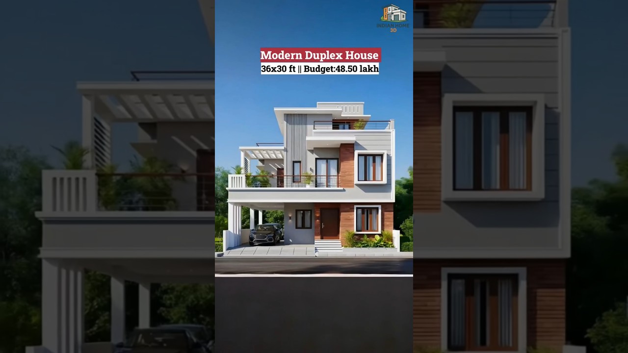 Modern Duplex House Design | 36x30 ft | ₹48.5 Lakh Budget | Big Balcony + Parking