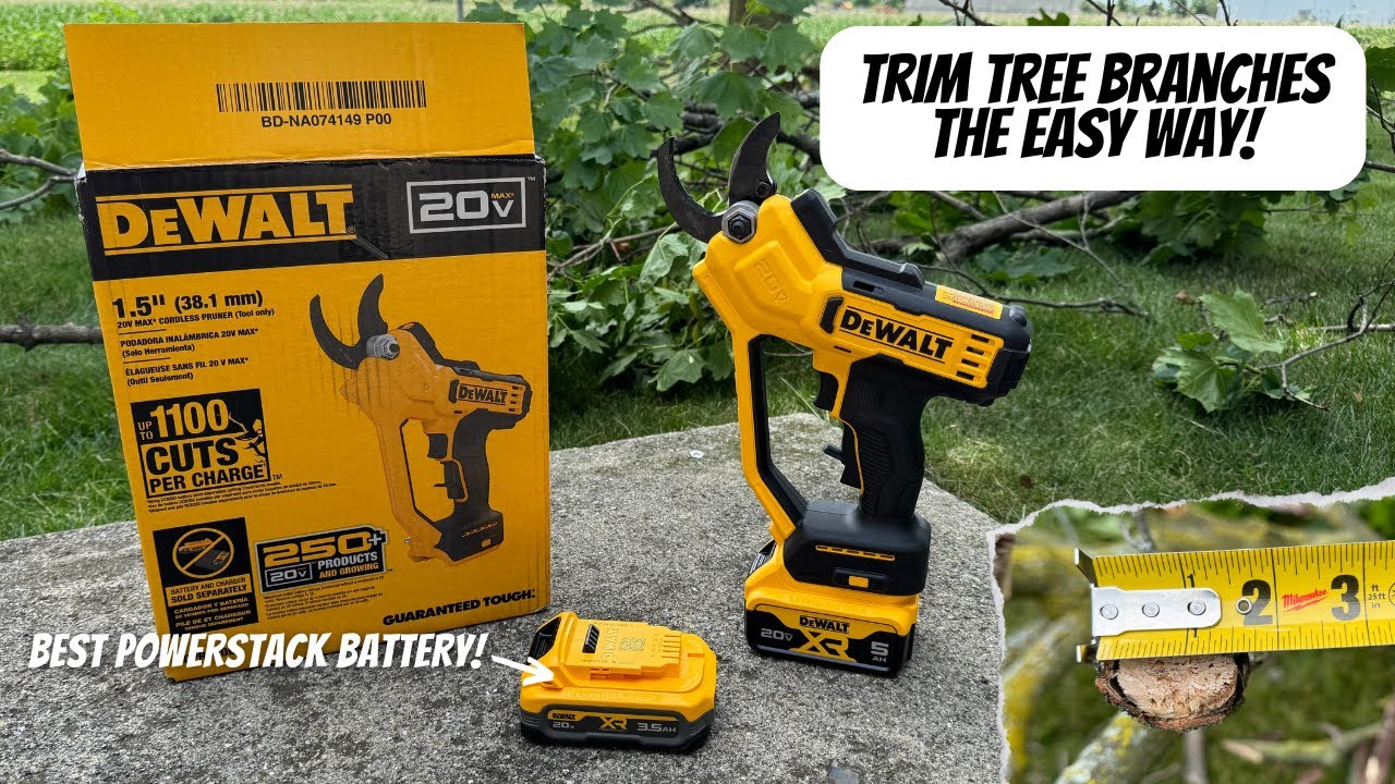 Trim Tree Branches the Easy Way!  Dewalt 20v Pruner with Powerstack 3.5 Battery