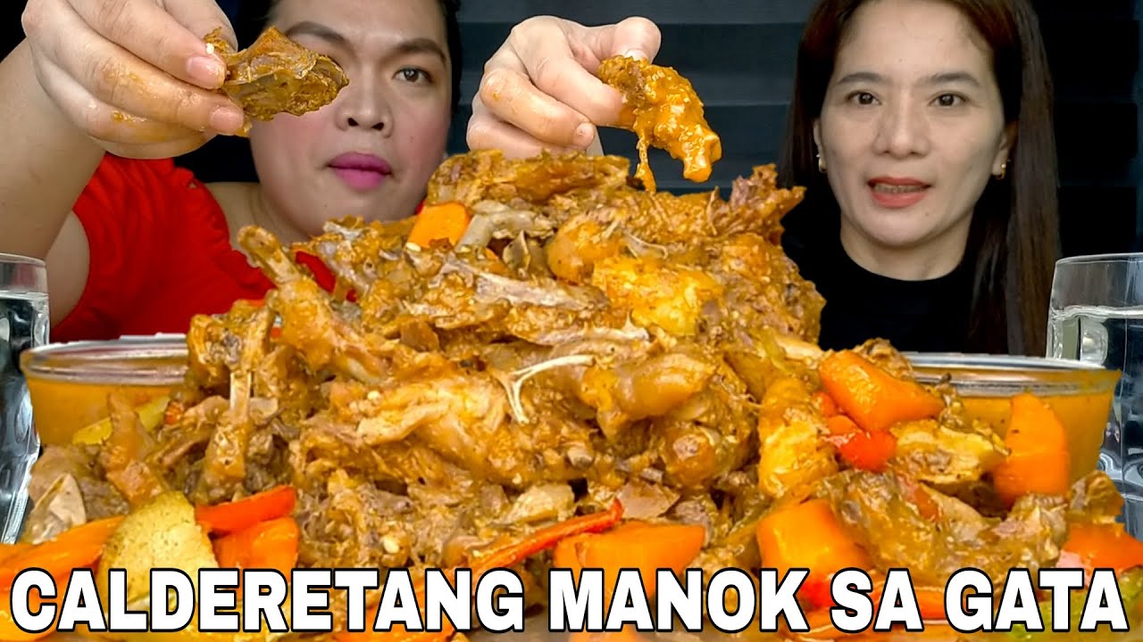 KALDERETANG MANOK SA GATA | MUKBANG PHILIPPINES