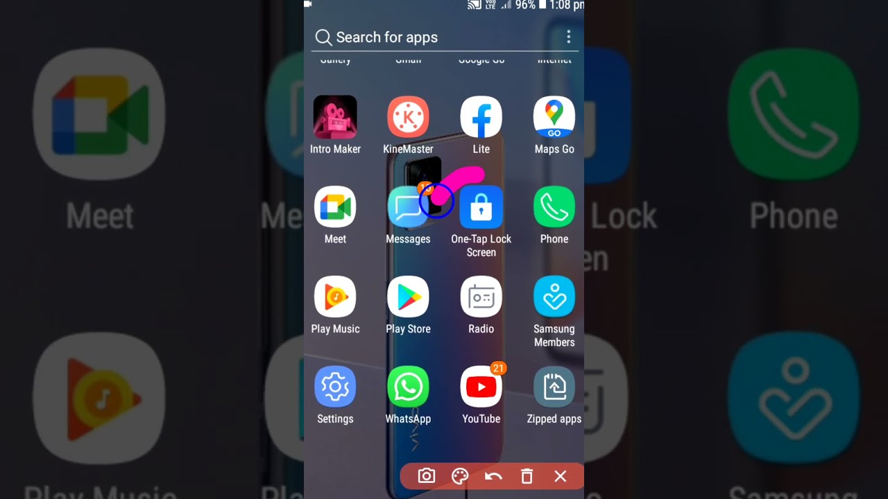 'one tap lock screen' in Samsung Galaxy A2 core....👍👍👍