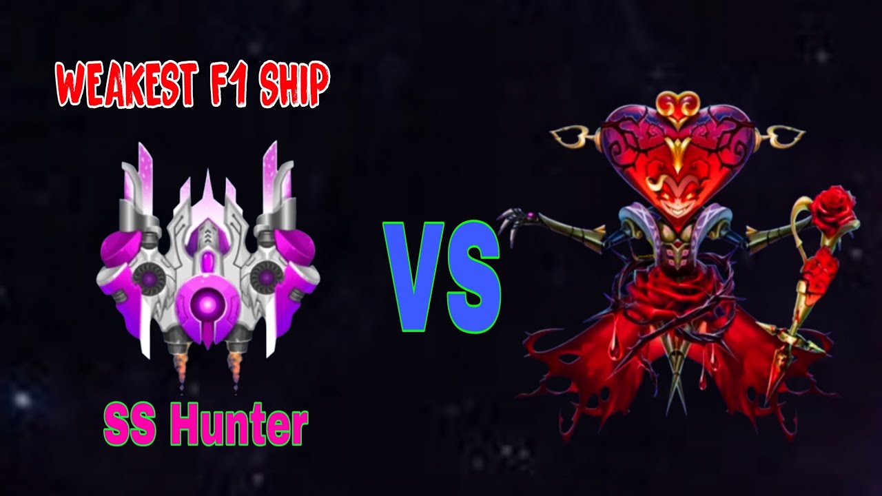 Space shooter Boss event Valentine 2025 vs Weakest ship - Part 1 - SS Hunter ( verteran boss)
