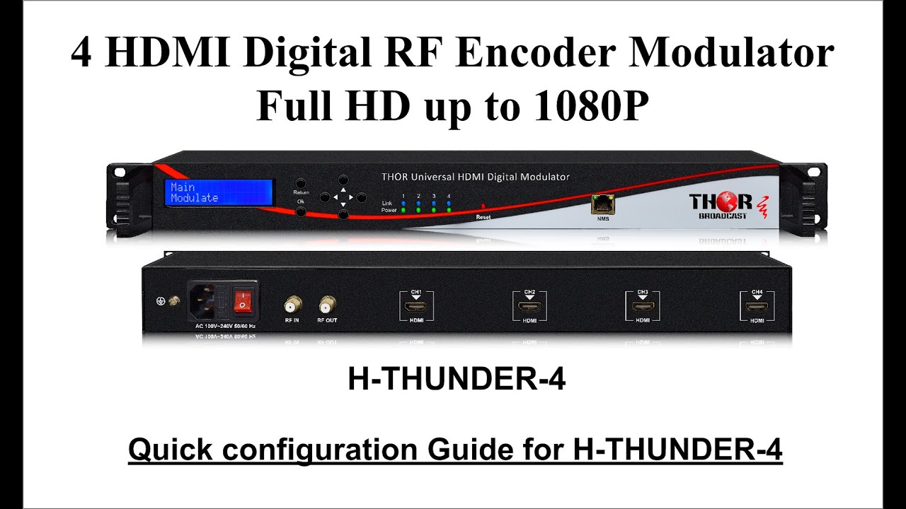 Quick configuration Guide for H-THUNDER-4 - 4 HDMI Digital RF Encoder Modulator- Full HD up to 1080P