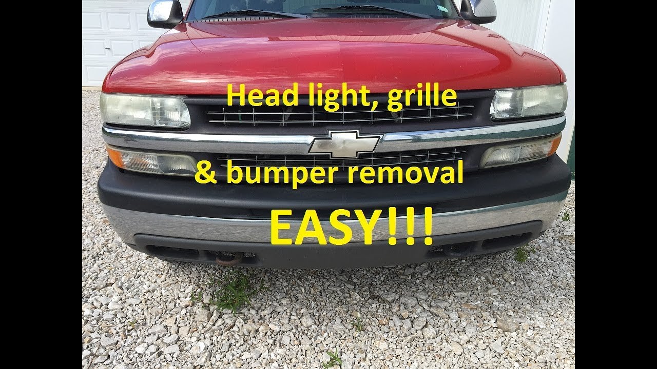 HOW TO REMOVE 99-06 SIlverado Tahoe Suburban HEAD LIGHT GRILLE & FRONT BUMPER