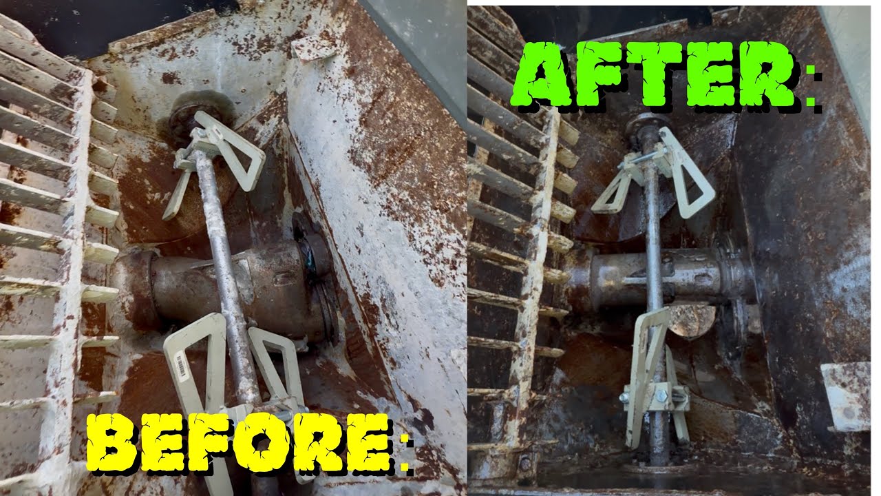 Cleaning up the hopper of a Putzmeister Concrete Pump: 