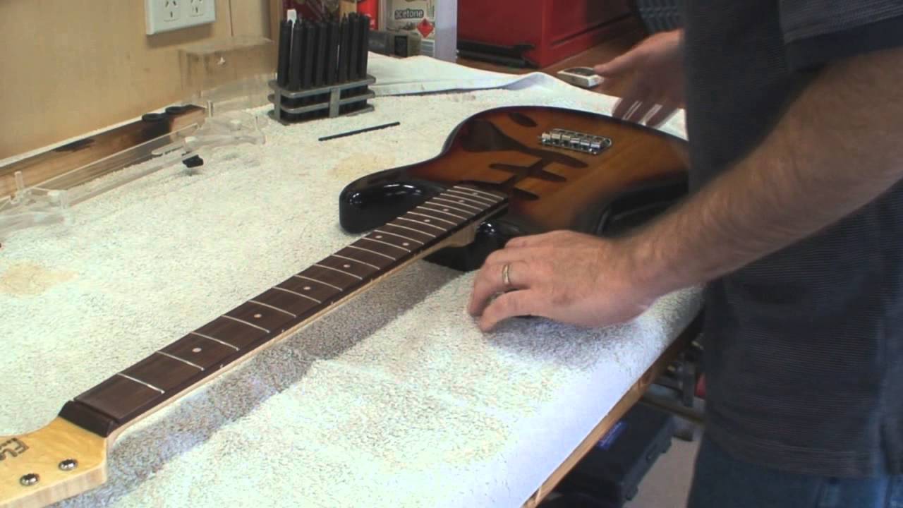 Stratocaster Guitar Build -  Part 8 - Grainfill Body / Align Neck / Wire Pickguard
