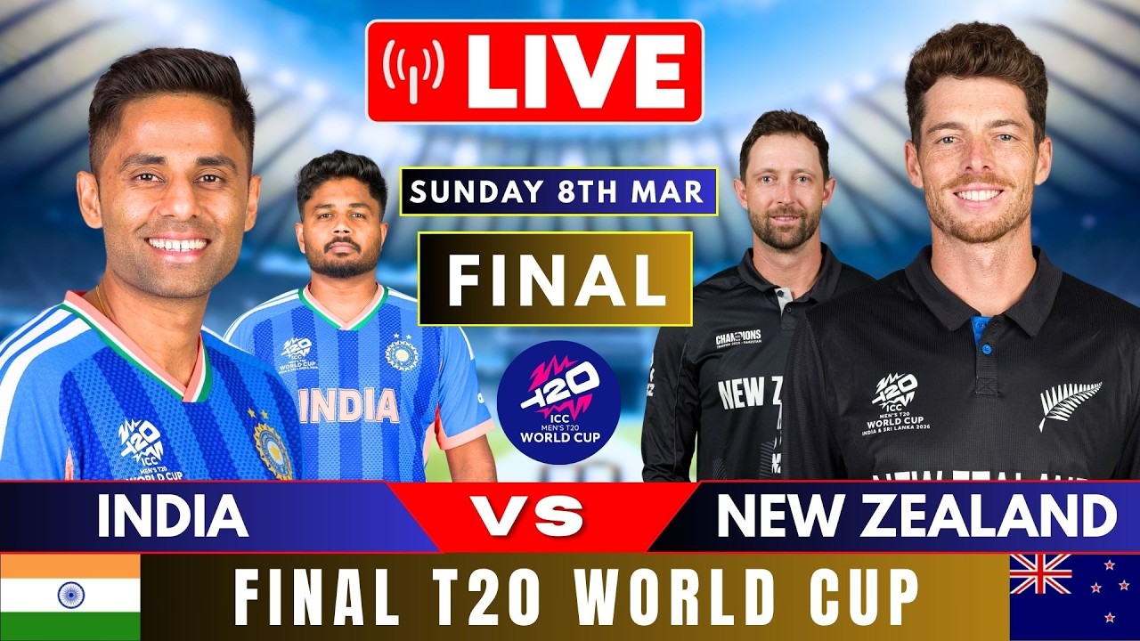 WATCH LIVE: IND vs NZ Final | T20 World Cup 2026 Final Match | India vs New Zealand Live Score Today