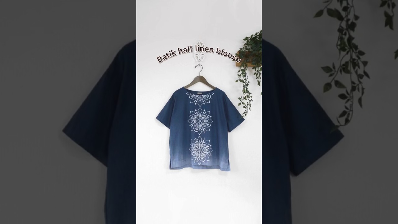 マンダラ柄ろうけつ染め リネンプルオーバーの作り方。#ろうけつ染め #染め #手描き染め #handdyed  #batik #art #craft #dyeing #fashion #shorts