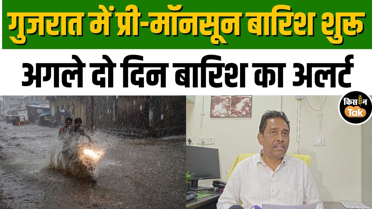 Gujrat Weather Update: गुजरात में मॉनसून से पहले जोरदार बारिश, कई जिलों में बदला मौसम का मिजाज #news