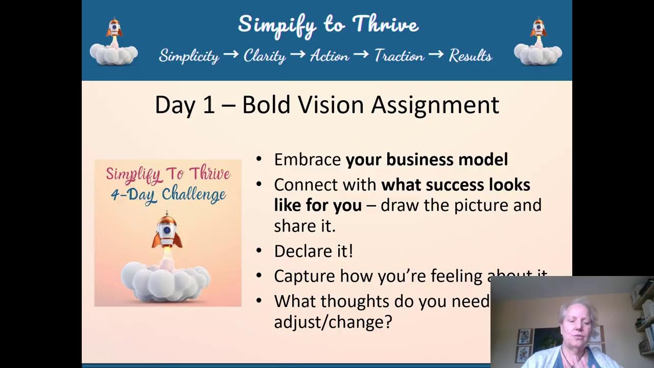Simplify to Thrive Challenge Day 1 - Your Bold Vision