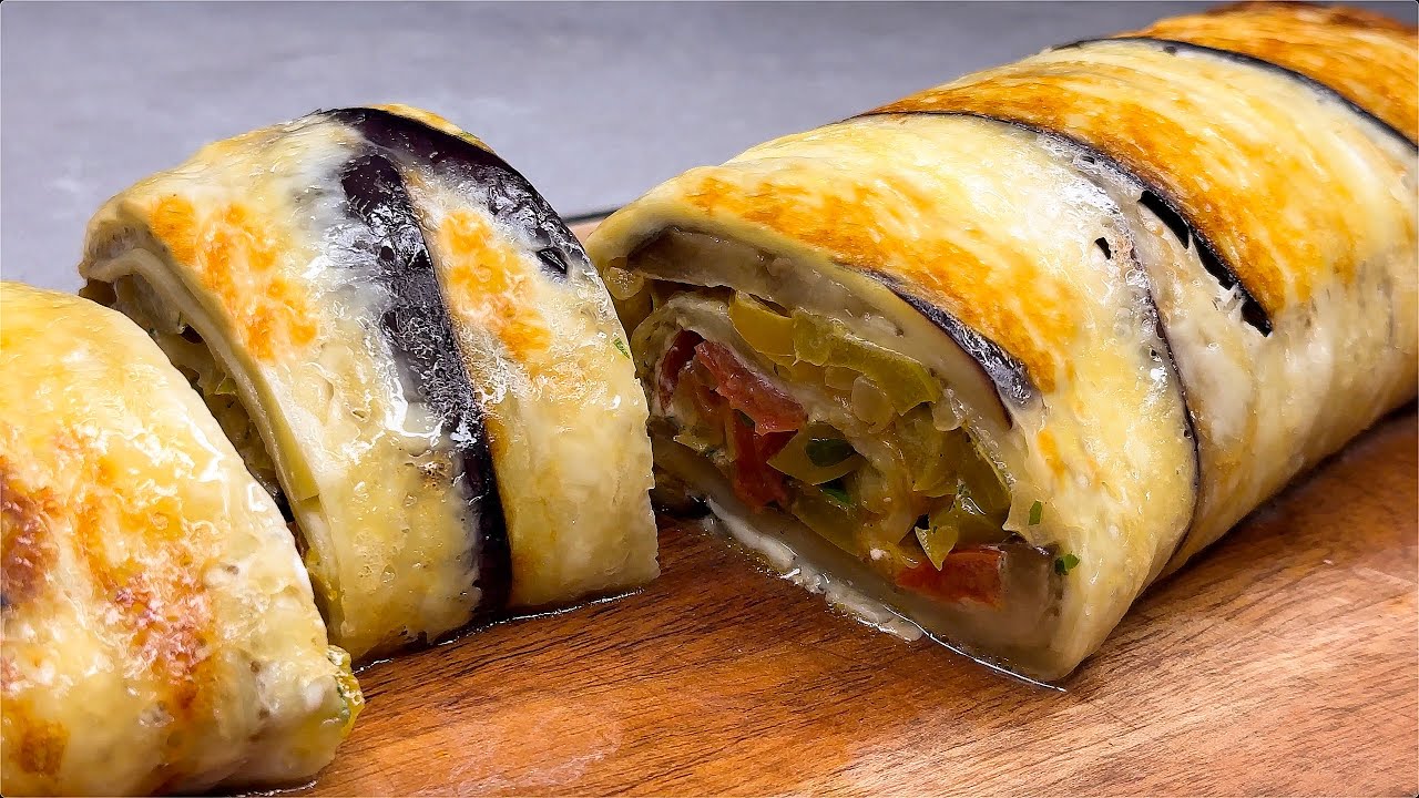 Невероятно вкусные баклажаны! Этот рулет из баклажанов я готовлю все лето! Быстрый и простой рецепт!