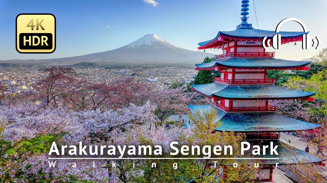 Japan - International tourists know more! Arakurayama Sengen Park [4K/HDR/Binaural]
