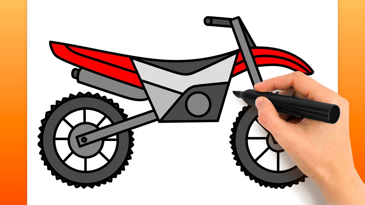 Comment Dessiner Une Moto Tout-terrain (Tutoriel De Dessin Facile)